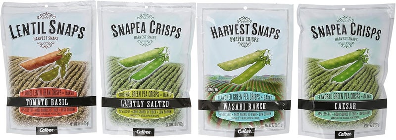 Calbee Snapea Crisps Harvest Snaps Variety Pack - Caesar, Wasabi Ranch, Tomato Basil & Lightly Salted - Image 1